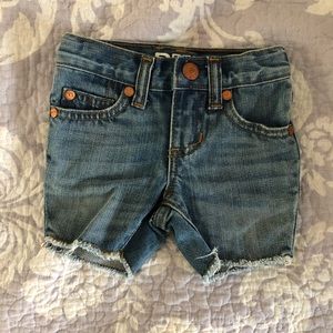 Peek denim shorts 3-6 months